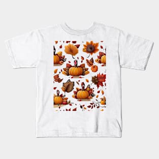 Thanksgiving Pattern Kids T-Shirt